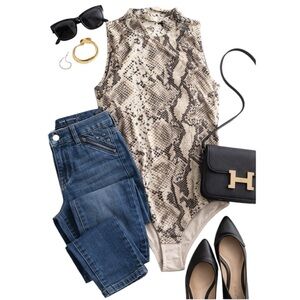 Women’s Mikey and Joey python body suit L